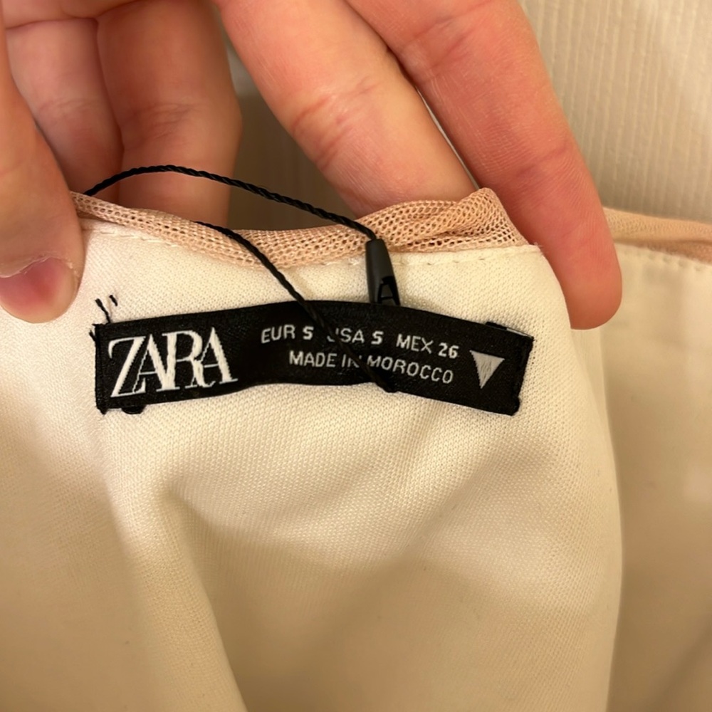 NWT Zara Strapless Tulle Printed Long Dress Tie Dye Print Sundress - Picture 6 of 10